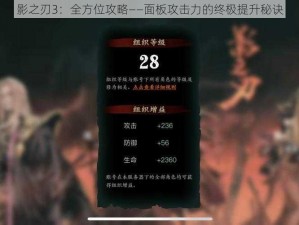 影之刃3：全方位攻略——面板攻击力的终极提升秘诀