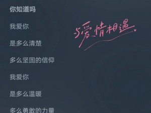 我想说我会多爱你点 - 歌曲中的深情告白