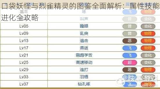 口袋妖怪与烈雀精灵的图鉴全面解析：属性技能进化全攻略